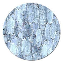 Bubbles Texture Blue Shades Magnet 5  (round) by Celenk