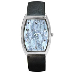 Bubbles Texture Blue Shades Barrel Style Metal Watch by Celenk