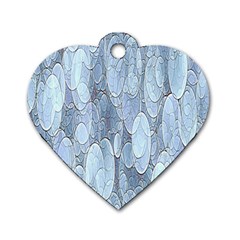 Bubbles Texture Blue Shades Dog Tag Heart (two Sides) by Celenk