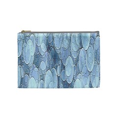 Bubbles Texture Blue Shades Cosmetic Bag (medium)  by Celenk