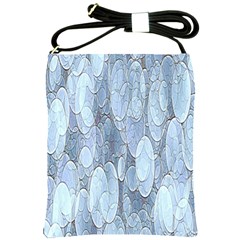 Bubbles Texture Blue Shades Shoulder Sling Bags by Celenk