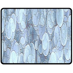 Bubbles Texture Blue Shades Double Sided Fleece Blanket (medium)  by Celenk