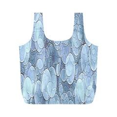 Bubbles Texture Blue Shades Full Print Recycle Bags (m)  by Celenk