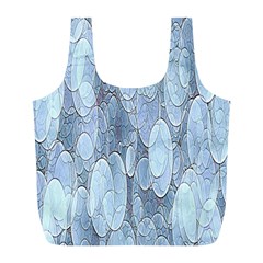 Bubbles Texture Blue Shades Full Print Recycle Bags (l)  by Celenk