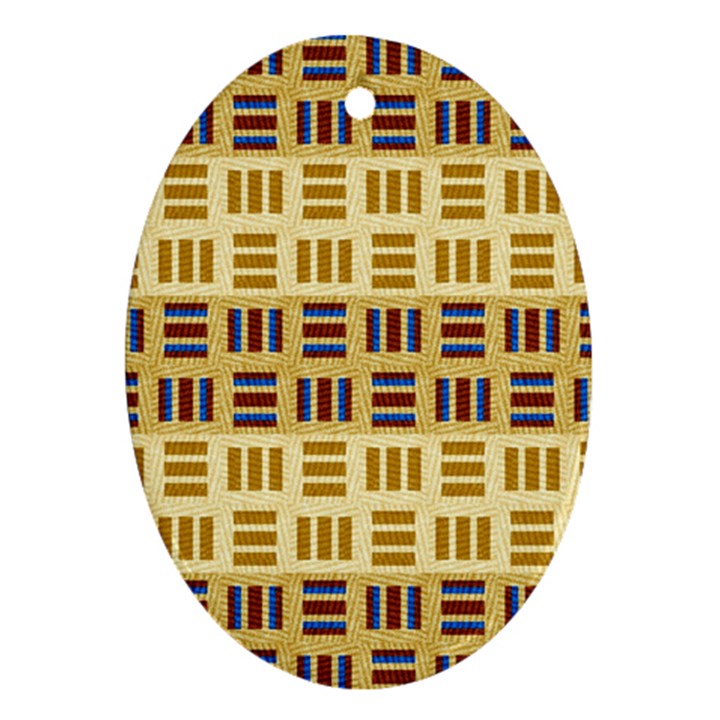 Textile Texture Fabric Material Oval Ornament (Two Sides)