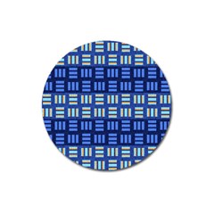 Textiles Texture Structure Grid Magnet 3  (round) by Celenk