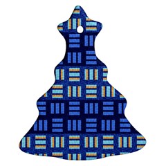 Textiles Texture Structure Grid Christmas Tree Ornament (two Sides) by Celenk