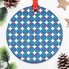 Geometric Dots Pattern Rainbow Ornament (Round)