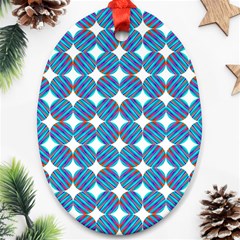 Geometric Dots Pattern Rainbow Ornament (Oval)