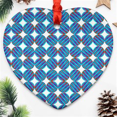 Geometric Dots Pattern Rainbow Ornament (Heart)