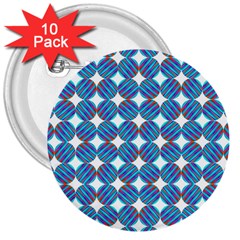 Geometric Dots Pattern Rainbow 3  Buttons (10 pack) 