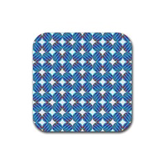 Geometric Dots Pattern Rainbow Rubber Coaster (Square) 