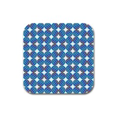 Geometric Dots Pattern Rainbow Rubber Square Coaster (4 pack) 