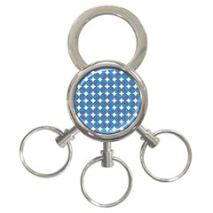 Geometric Dots Pattern Rainbow 3-Ring Key Chains