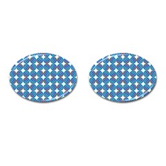 Geometric Dots Pattern Rainbow Cufflinks (Oval)