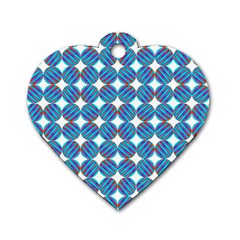 Geometric Dots Pattern Rainbow Dog Tag Heart (Two Sides)