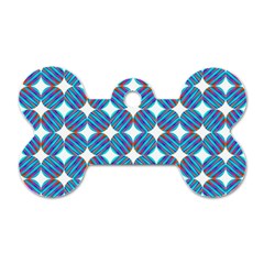 Geometric Dots Pattern Rainbow Dog Tag Bone (One Side)