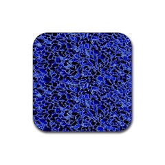 Texture Structure Electric Blue Rubber Coaster (square)  by Celenk