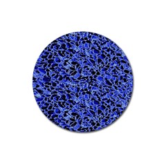 Texture Structure Electric Blue Magnet 3  (round) by Celenk