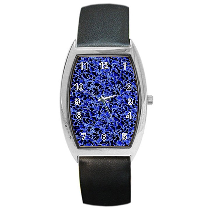 Texture Structure Electric Blue Barrel Style Metal Watch