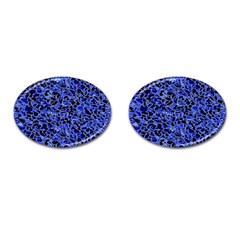 Texture Structure Electric Blue Cufflinks (oval) by Celenk