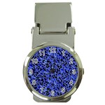 Texture Structure Electric Blue Money Clip Watches Front