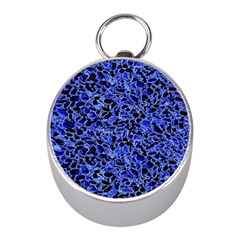 Texture Structure Electric Blue Mini Silver Compasses