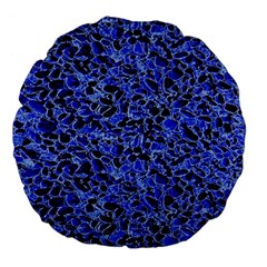 Texture Structure Electric Blue Large 18  Premium Flano Round Cushions by Celenk