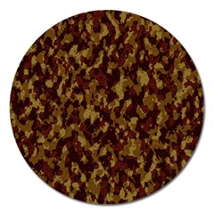 Camouflage Tarn Forest Texture Magnet 5  (round) by Celenk