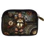 Steampunk, Steampunk Women With Clocks And Gears Digital Camera Cases Back