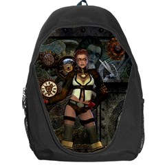 Steampunk, Steampunk Women With Clocks And Gears Backpack Bag by FantasyWorld7