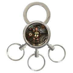 Steampunk, Steampunk Women With Clocks And Gears 3-ring Key Chains by FantasyWorld7