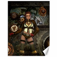 Steampunk, Steampunk Women With Clocks And Gears Canvas 36  X 48   by FantasyWorld7