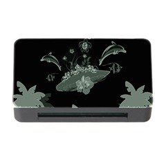 Surfboard With Dolphin, Flowers, Palm And Turtle Memory Card Reader With Cf by FantasyWorld7