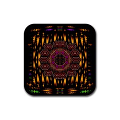 A Flaming Star Is Born On The  Metal Sky Rubber Coaster (square)  by pepitasart