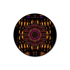 A Flaming Star Is Born On The  Metal Sky Rubber Coaster (round)  by pepitasart