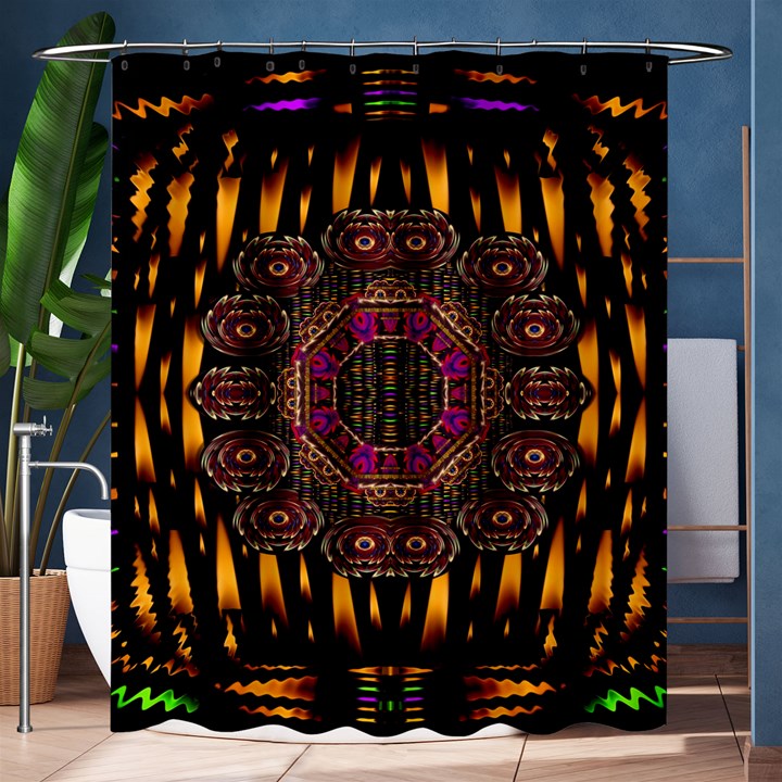 A Flaming Star Is Born On The  Metal Sky Shower Curtain 60  x 72  (Medium) 