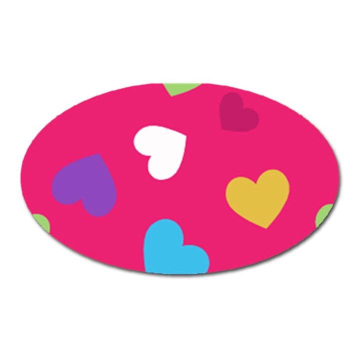 Valentine s Day Pattern Oval Magnet