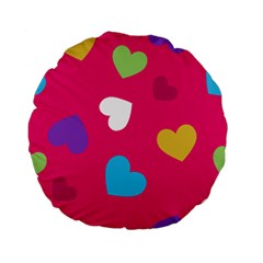 Valentine s Day Pattern Standard 15  Premium Flano Round Cushions