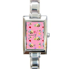 Bee Mine Valentine Rectangle Italian Charm Watch by Bigfootshirtshop