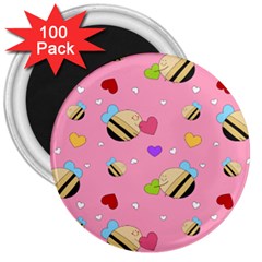 Bee Mine Valentine 3  Magnets (100 Pack) by Bigfootshirtshop