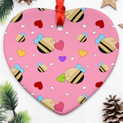 Bee Mine Valentine Heart Ornament (two Sides) by Bigfootshirtshop