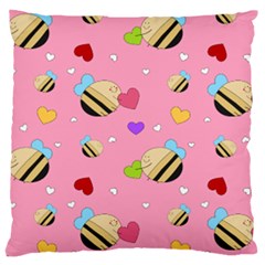 Bee Mine Valentine Large Cushion Case (two Sides) by Bigfootshirtshop