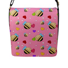 Bee Mine Valentine Flap Messenger Bag (l)  by Bigfootshirtshop