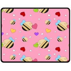 Bee Mine Valentine Double Sided Fleece Blanket (medium)  by Bigfootshirtshop