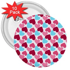 Bold Valentine Heart 3  Buttons (10 Pack)  by Bigfootshirtshop