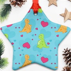 Dinosaur Love Pattern Ornament (star) by Bigfootshirtshop