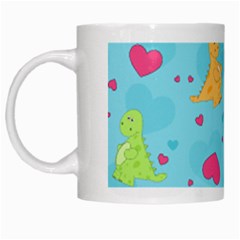 Dinosaur Love Pattern White Mugs by Bigfootshirtshop