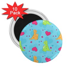 Dinosaur Love Pattern 2 25  Magnets (10 Pack)  by Bigfootshirtshop