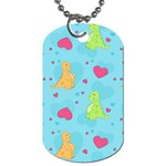 Dinosaur Love Pattern Dog Tag (Two Sides) Front